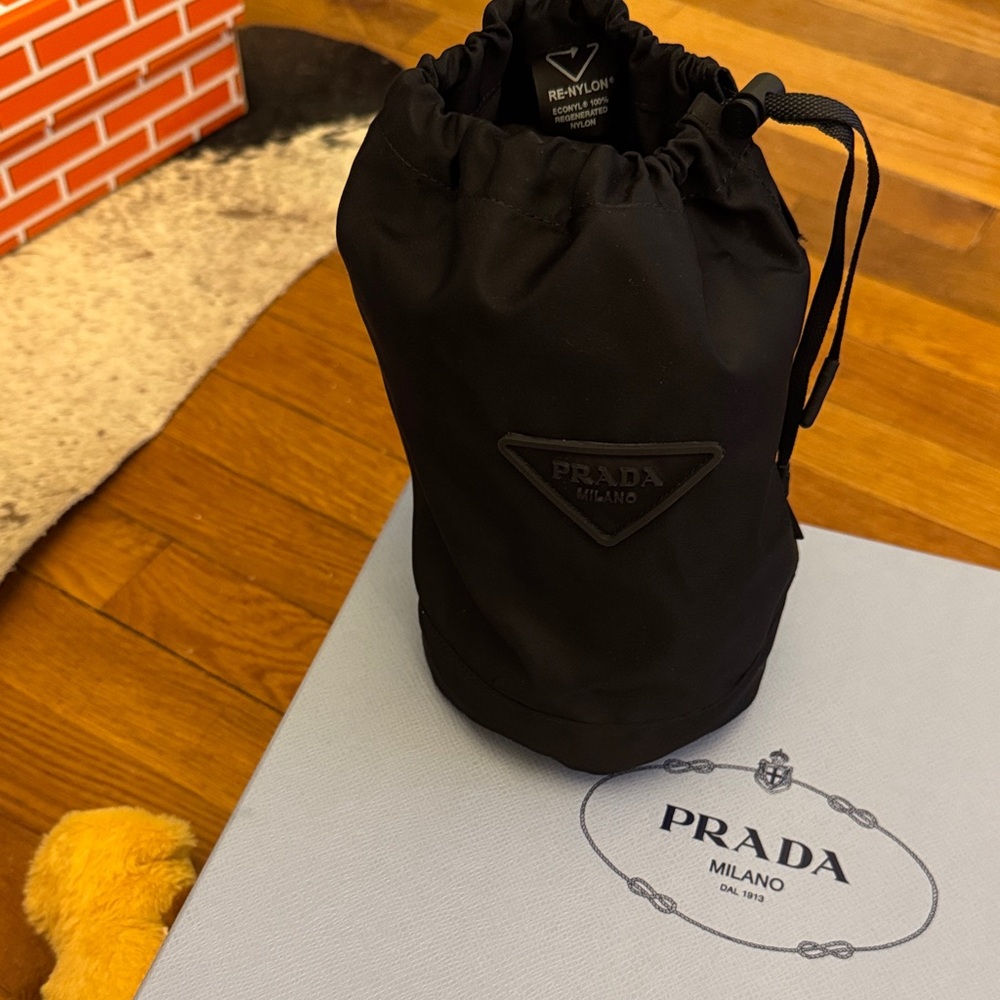 Prada Black Nylon Drawstring Toiletry Pouch